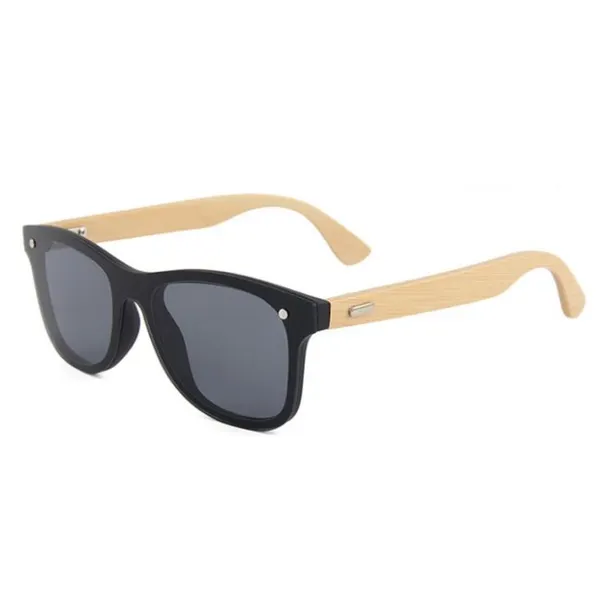 One-Piece Bamboo Temple Sunglasses