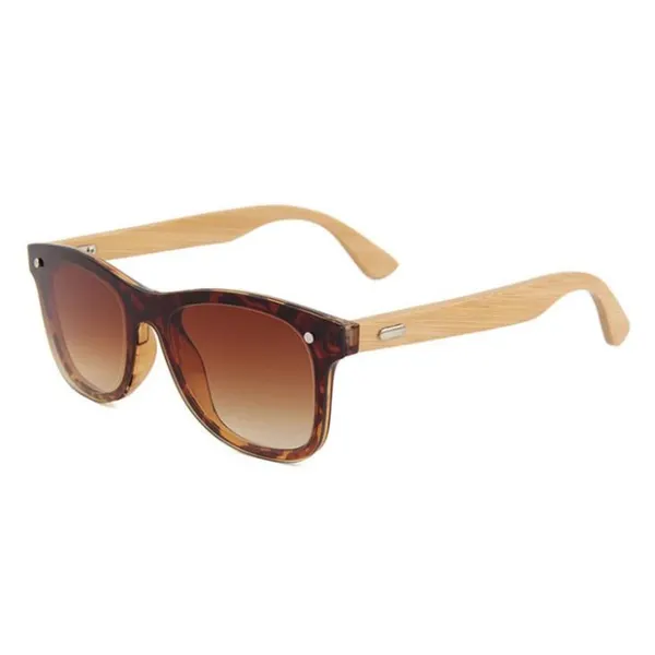 One-Piece Bamboo Temple Sunglasses