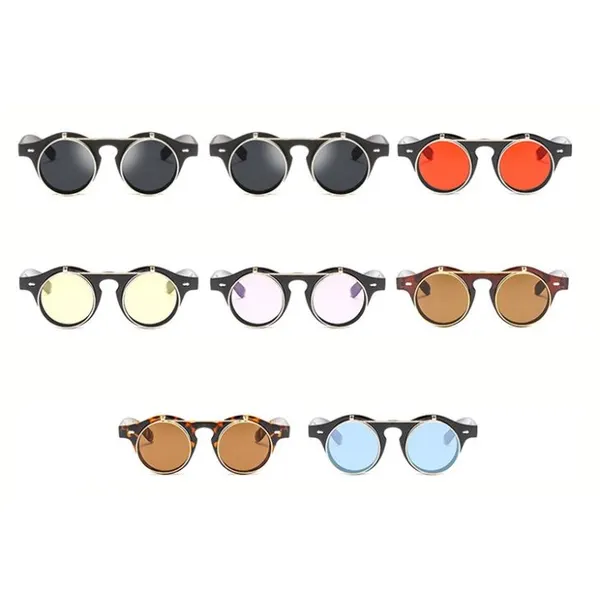 Punk Sunglasses Double Layer Flip
