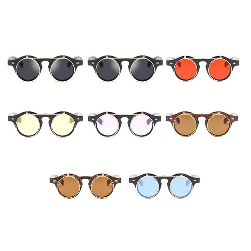 Punk Sunglasses Double Layer Flip