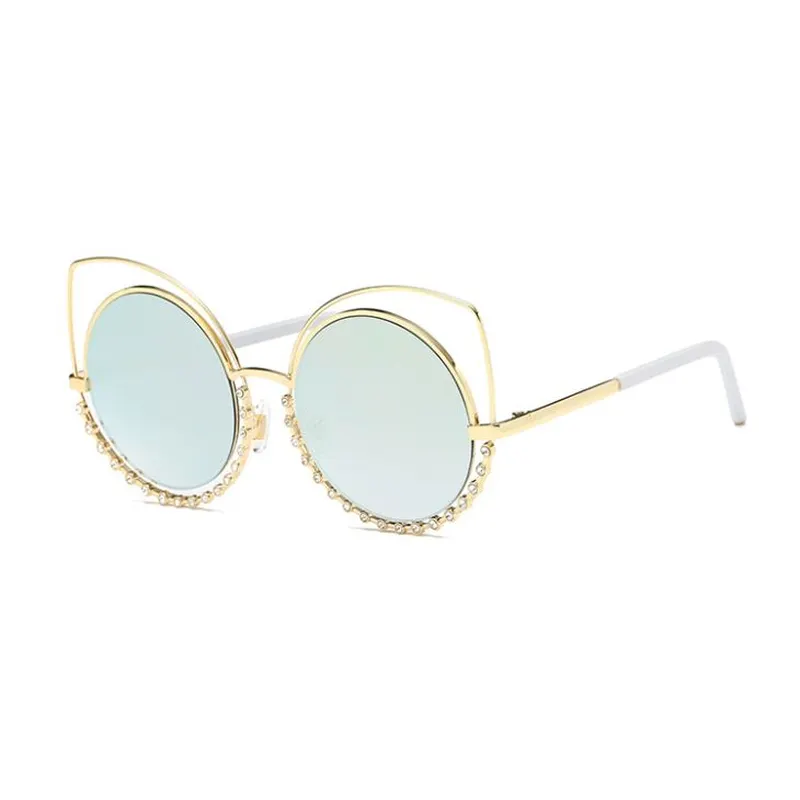 Reflective Lens Cat Eye Sunglasses