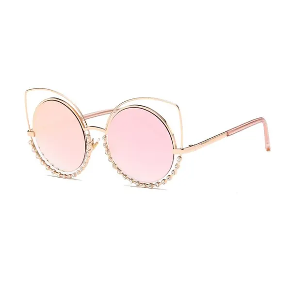 Reflective Lens Cat Eye Sunglasses