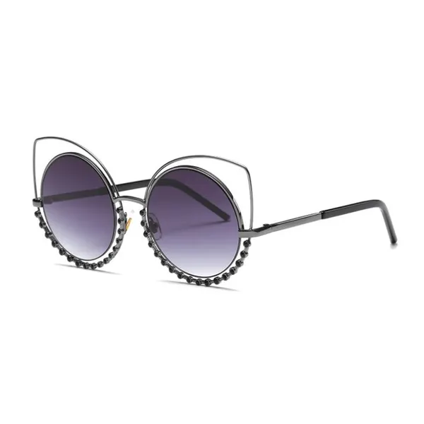 Reflective Lens Cat Eye Sunglasses