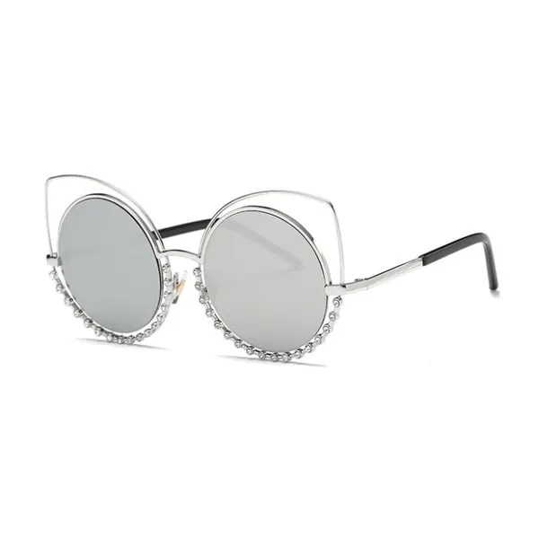 Reflective Lens Cat Eye Sunglasses