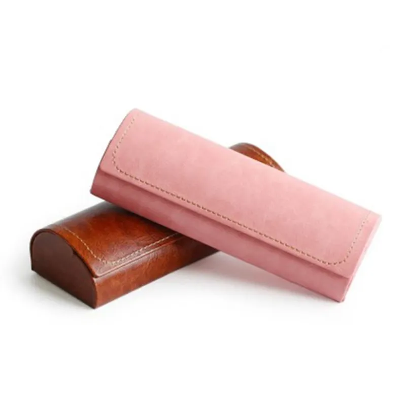 Retro Iron Buckle Leather Glasses Case