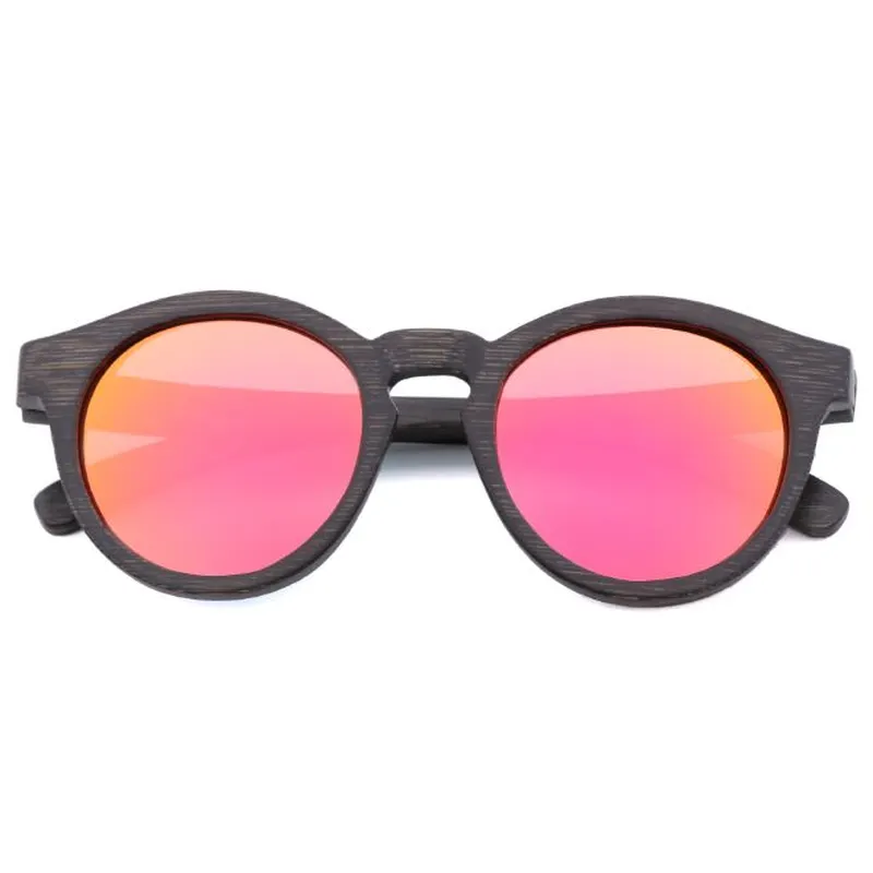 Retro-Round Banboo Sunglasses Polarized Glasses