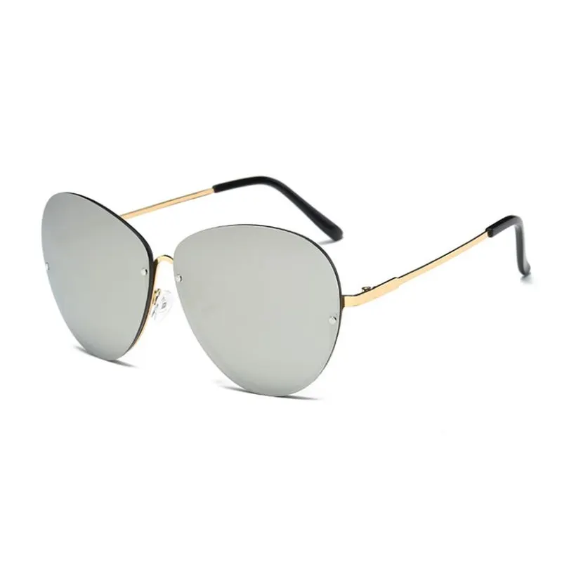 Rimless Clear Lens Metal Sunglasses