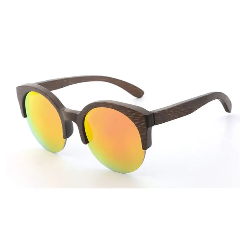 Round Lens Bamboo Sunglasses
