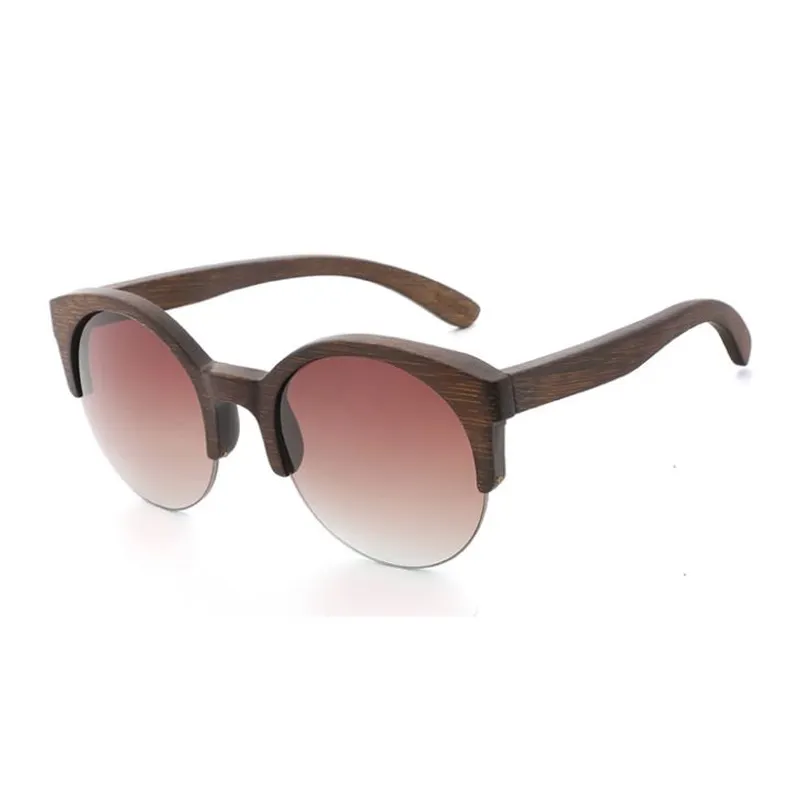 Round Lens Bamboo Sunglasses