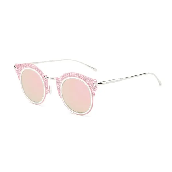 Round Lens Cutout Metal Sunglasses