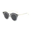 Round Lens Cutout Metal Sunglasses