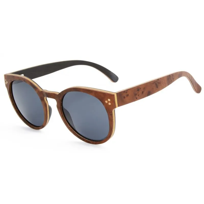Round Multi Wooden Layers Sunglasses