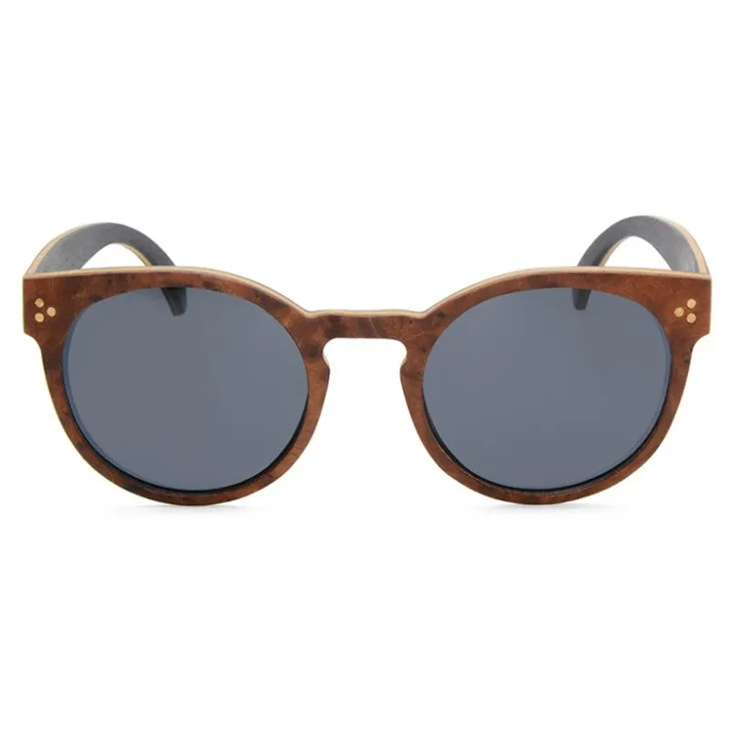 Round Multi Wooden Layers Sunglasses