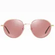 Round Polarized Metal Sunglasses Women