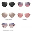 Round Polarized Metal Sunglasses Women