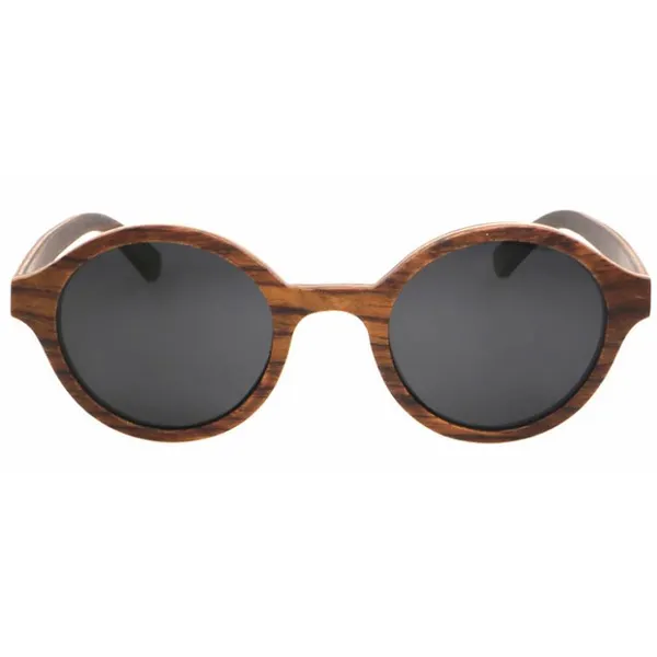 Round Rosewood Wood Sunglasses