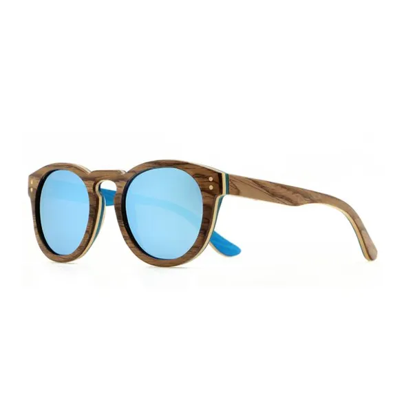Round Walnut Wooden Sunglasses