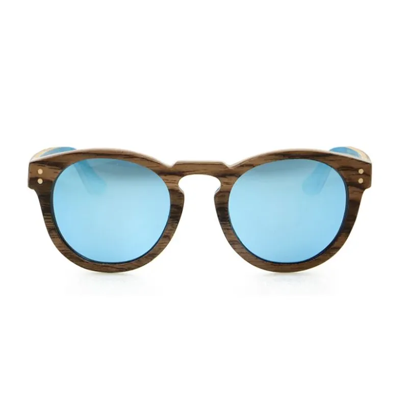 Round Walnut Wooden Sunglasses