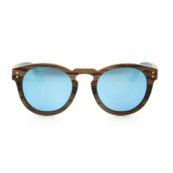 Round Walnut Wooden Sunglasses