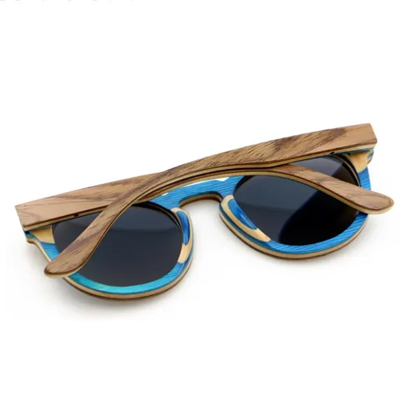 Round Walnut Wooden Sunglasses
