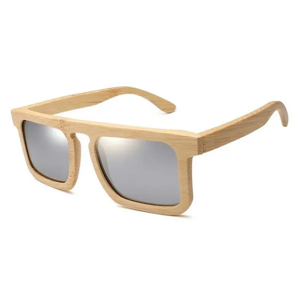 Square Frame Bamboo Sunglasses