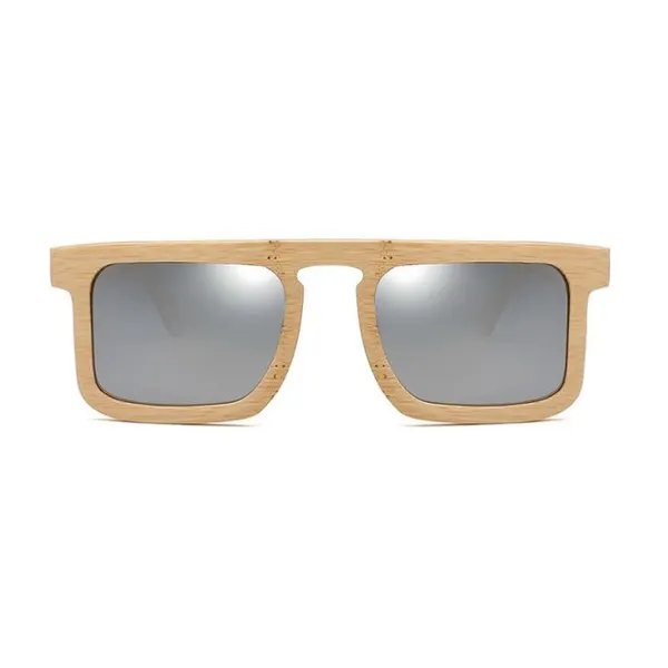 Square Frame Bamboo Sunglasses