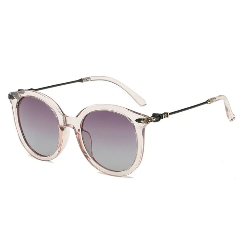 Transparent Frame Round Plastic Sunglasses