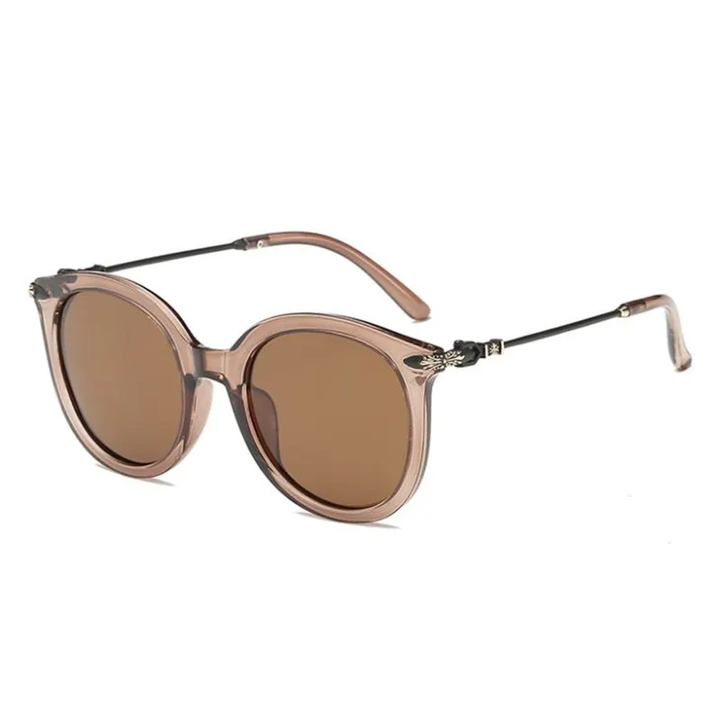 Transparent Frame Round Plastic Sunglasses