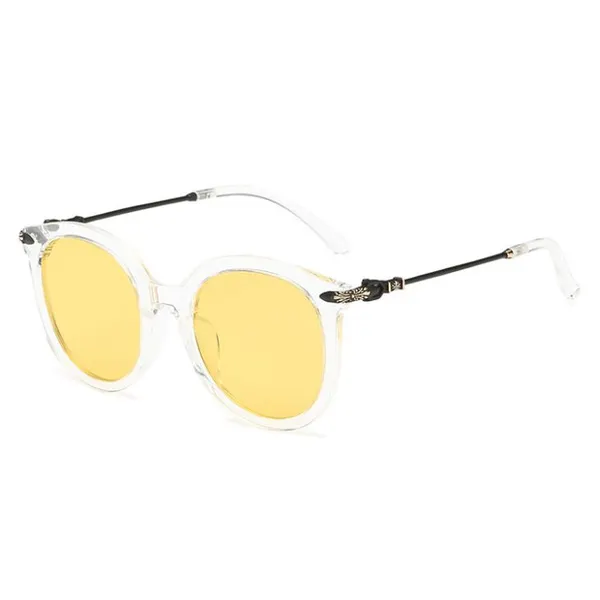 Transparent Frame Round Plastic Sunglasses