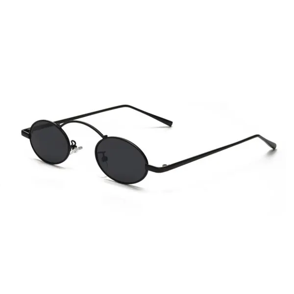 Trendy Small Oval Metal Sunglasses