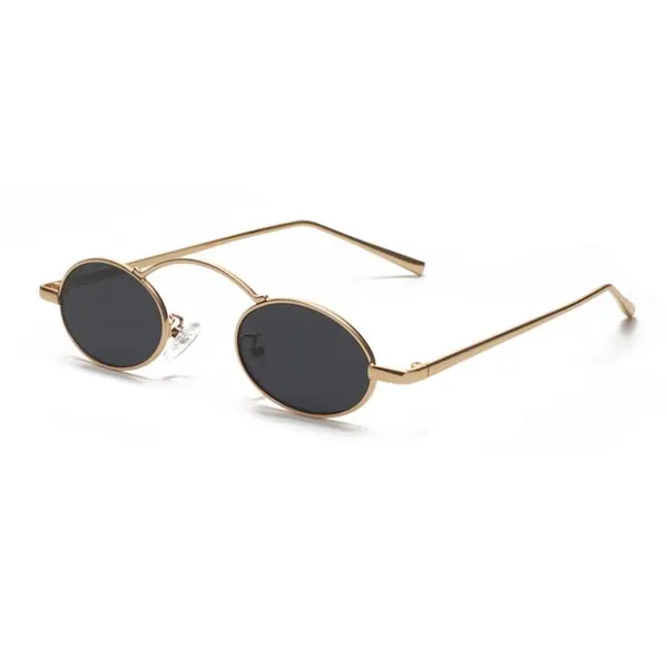 Trendy Small Oval Metal Sunglasses