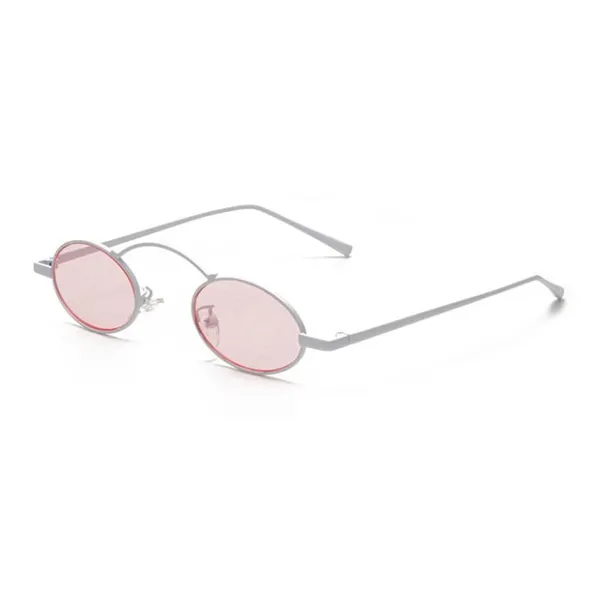 Trendy Small Oval Metal Sunglasses
