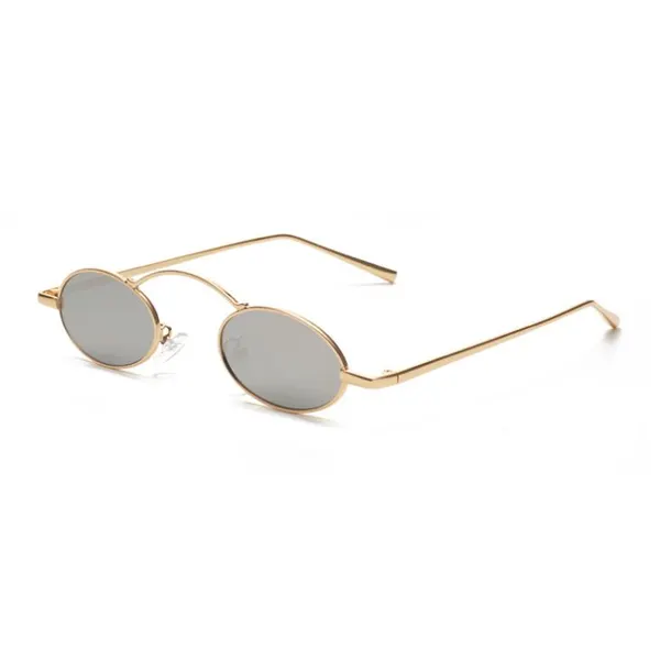 Trendy Small Oval Metal Sunglasses