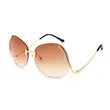 Unique Womens Rimless Metal Sunglasses