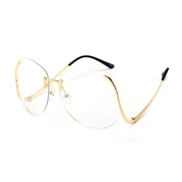 Unique Womens Rimless Metal Sunglasses