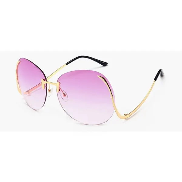 Unique Womens Rimless Metal Sunglasses