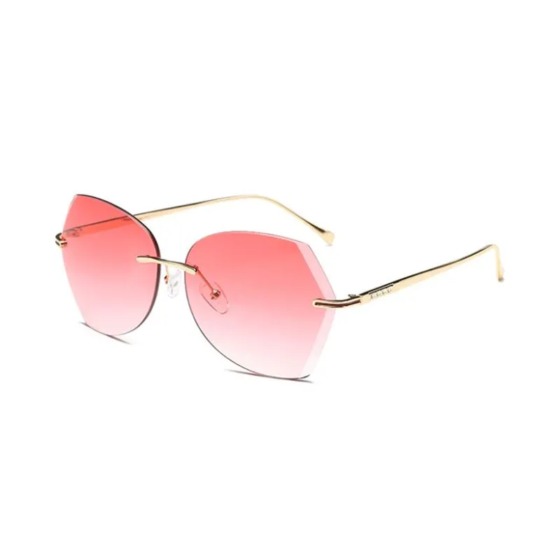 Women Rimless Cutting Sunglasses