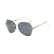 Women Rimless Cutting Sunglasses