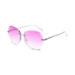 Women Rimless Cutting Sunglasses