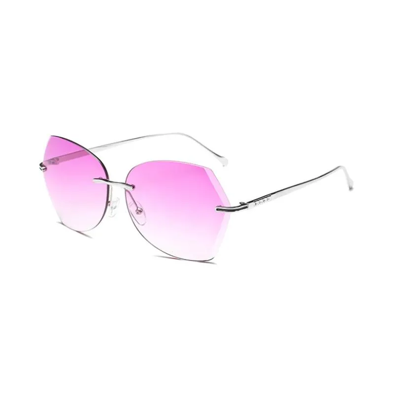 Women Rimless Cutting Sunglasses