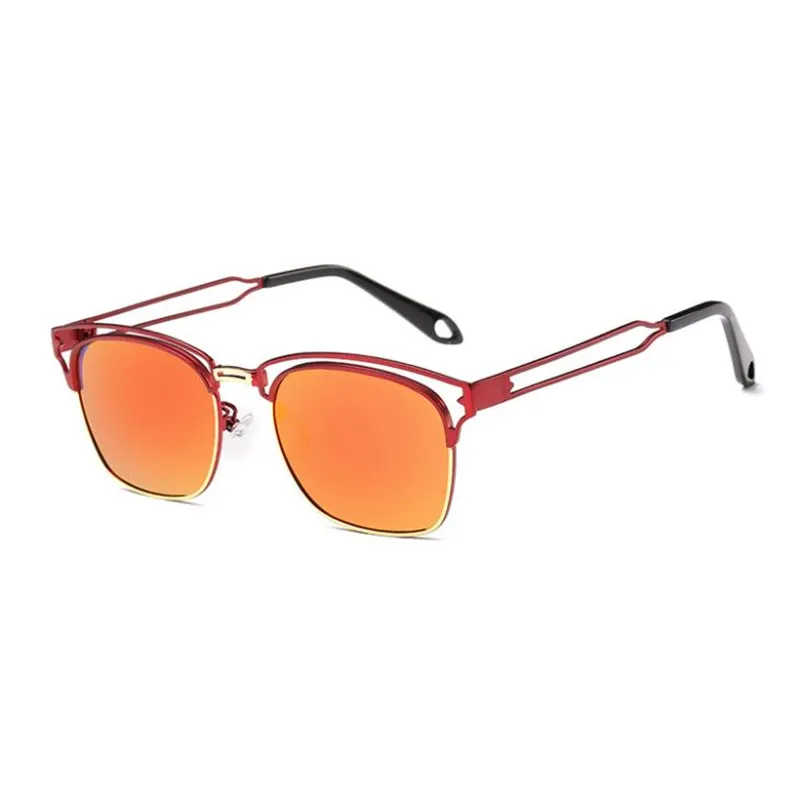 Womens Colorful Metal Sunglasses