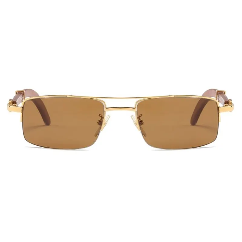 Wooden Temple Metal Sunglasses