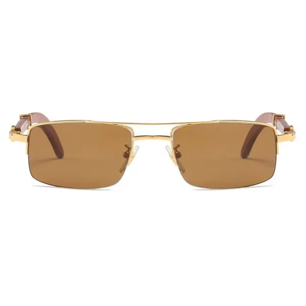 Wooden Temple Metal Sunglasses