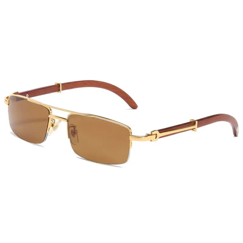 Wooden Temple Metal Sunglasses