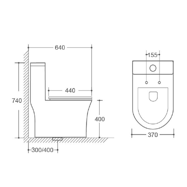 Skirted One-piece toilet