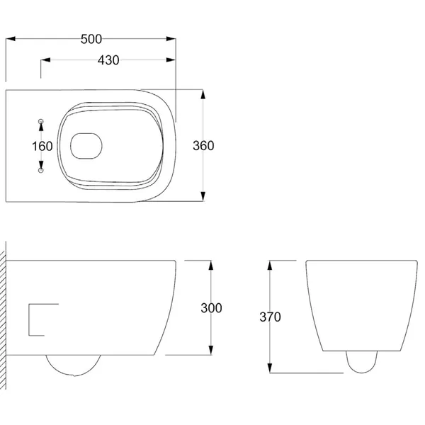 Luxury Rimless Round Wall Hung WC Pan