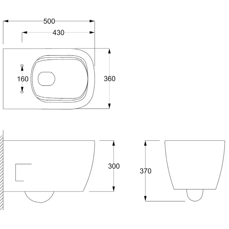 Luxury Rimless Round Wall Hung WC Pan