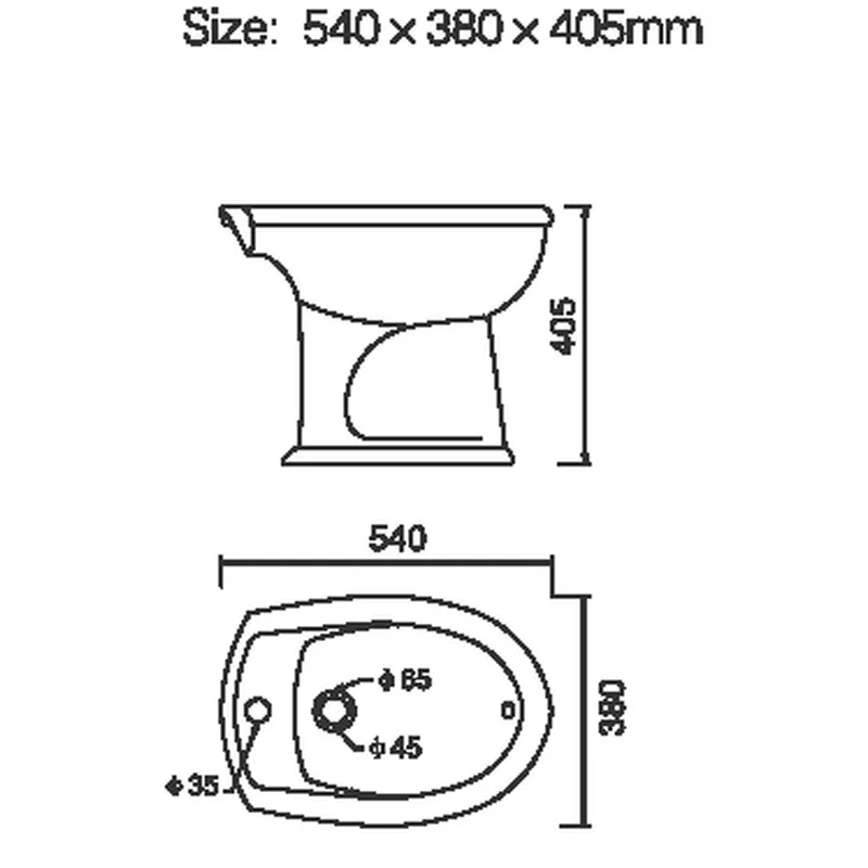 Oval Glossy White Bidets for Bathroom 
