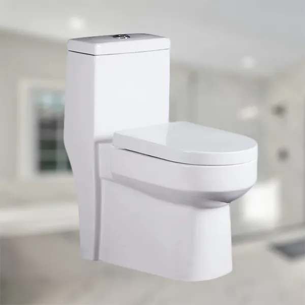 Elongated One-Piece Toilet With High Efficiency Flush, White