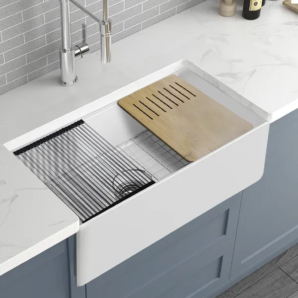  FFC Pristine White Fluted Farm Sink-SK1616A